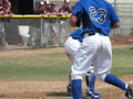 Rancho Buena Vista, CA - Jake Stinnett drives in 2